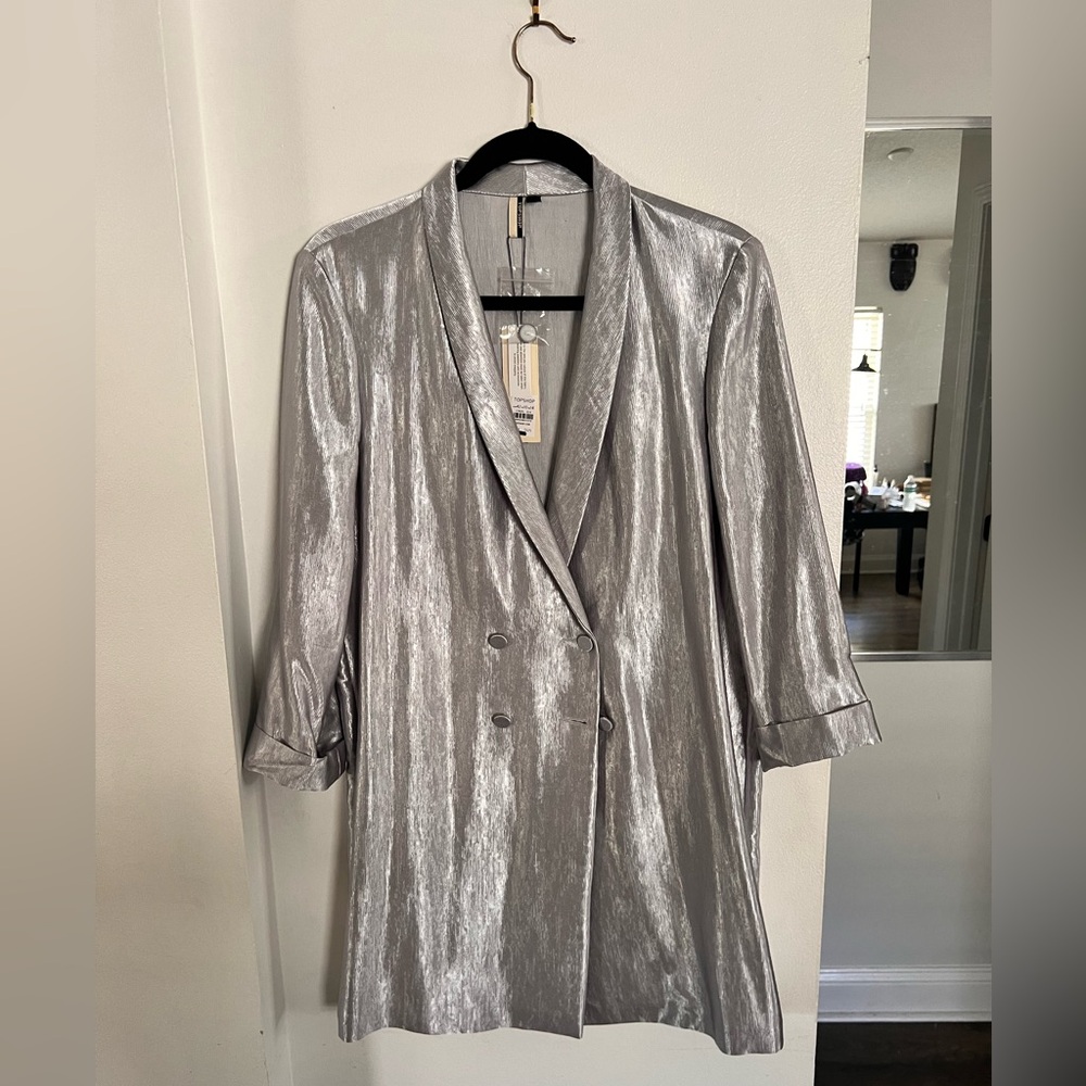 Never worn Topshop Silver/Metallic Blazer